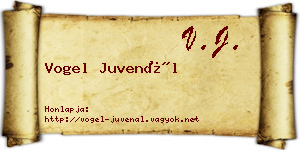 Vogel Juvenál névjegykártya